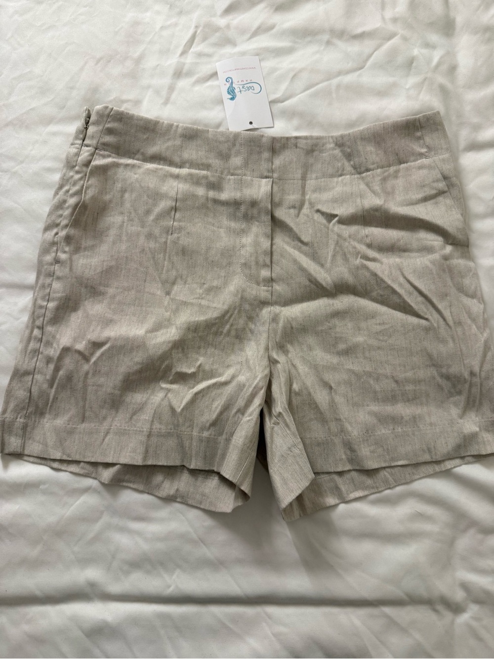 Women's Linen-Blend Tailored Shorts - Beige